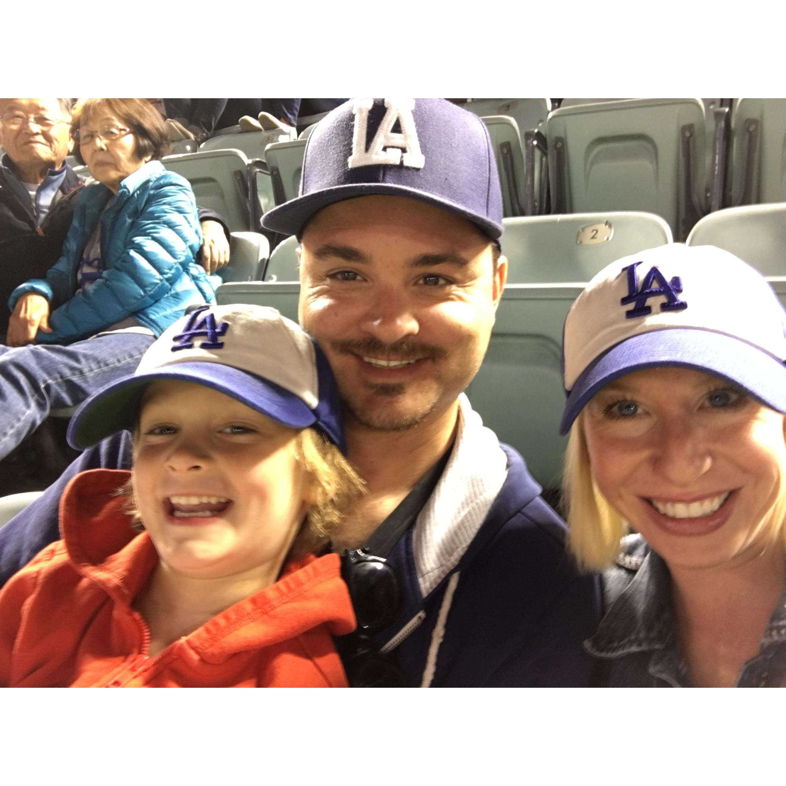Family Dodger day with that sweet couple we don't know
