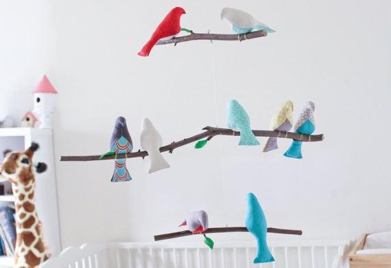 Baby Crib Bird Mobile