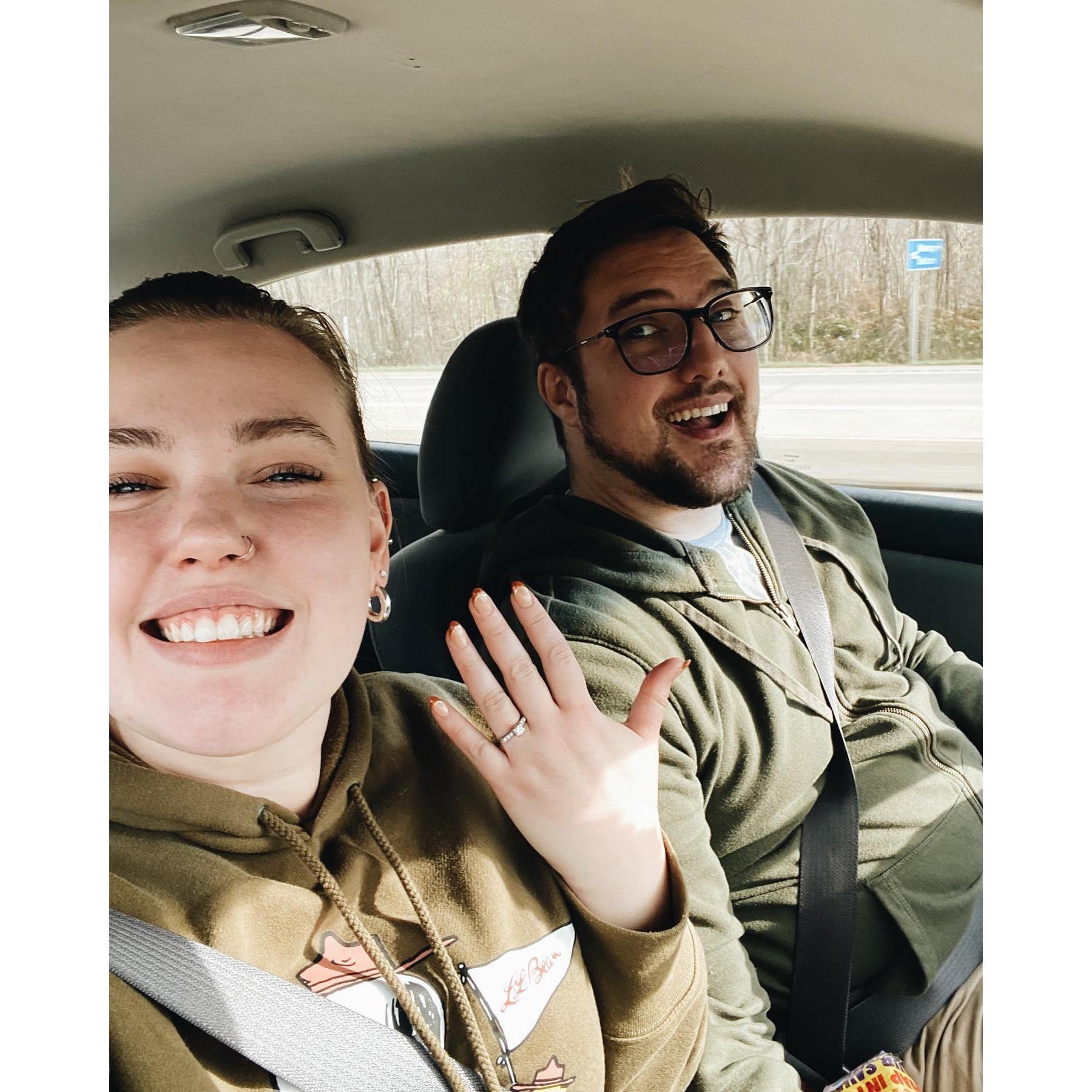 The morning we got engaged!