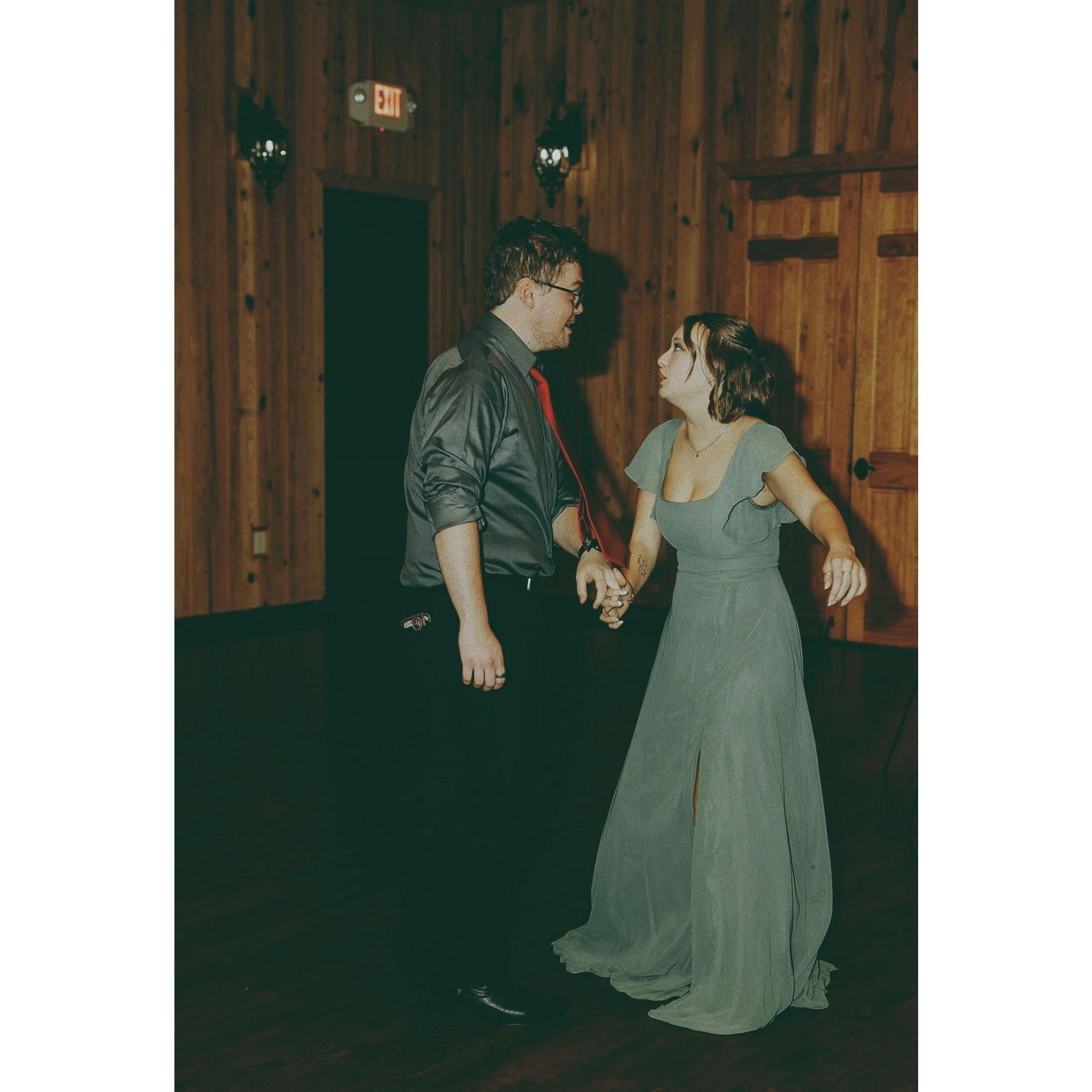 Us obviously getting really into a song at a cousin's wedding. Shoutout to Kristen and Cameron! (November 2023)