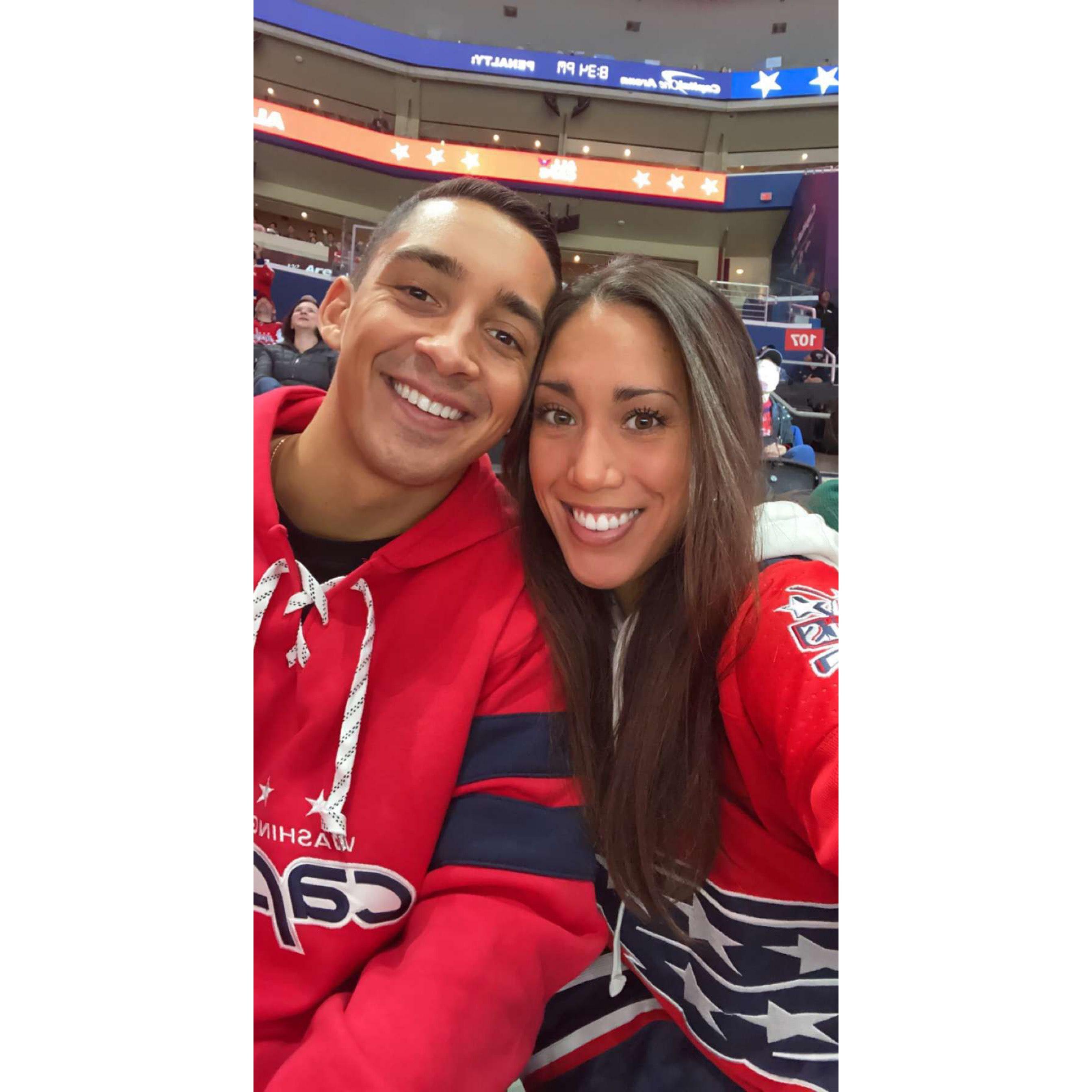 First hockey game together