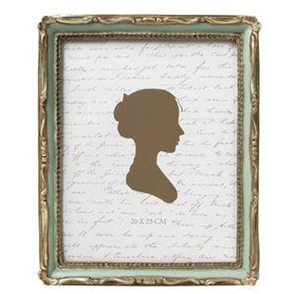 AELS 8x10 Inch Vintage Picture Frame, Elegant Antique Photo Frames with Glass Front, Photo Display, Tabletop Wall Hanging, Gift Ideas, Gold and Green