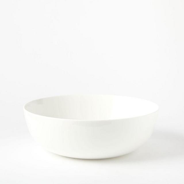 Rim Large Serve Bowl, White
