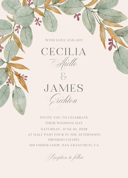 Nutmeg Portrait | Linen | Zola Wedding Invitations