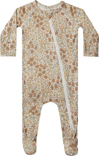 Quincy Mae Floral Zip Footie - Newborn