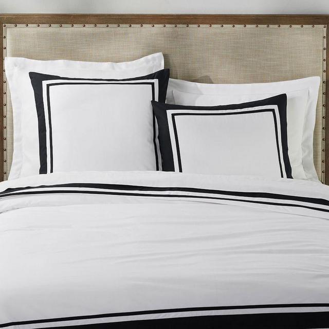 Black Parker Organic Percale Duvet Cover, King/Cal. King