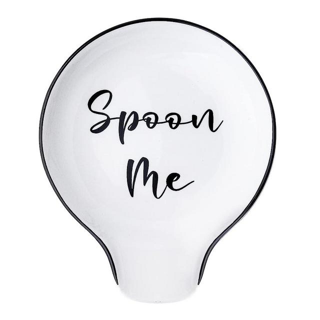 KQRIV Ceramic Spoon Rest for Stove Top - Extra Large Spoon Me Spoon Holder for Kitchen Counter, Heat Resistant Cooking Utensil Rest - Modern Farmhouse Kitchen Decor - Dishwasher Safe