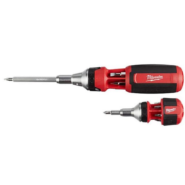 9-in-1 Square Drive Ratcheting Multi-Bit Screwdriver with 8-in-1 Compact Ratcheting Multi-Bit Screwdriver