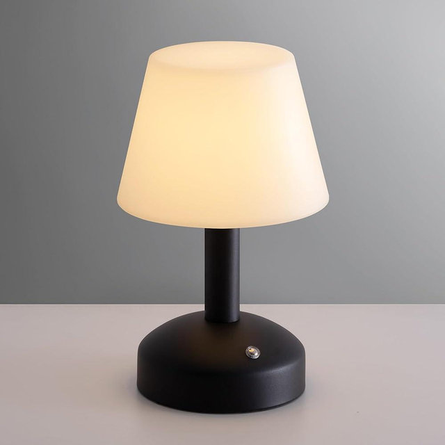 KDG Modern Cordless Small Table Lamps, Portable LED Dimmable Desk Lamp, 4000mAh Rechargeable Battery Operated Lighting for Restaurant/Bedroom/Bedside/Bar/Outdoor/Camping/Night Light(Black)