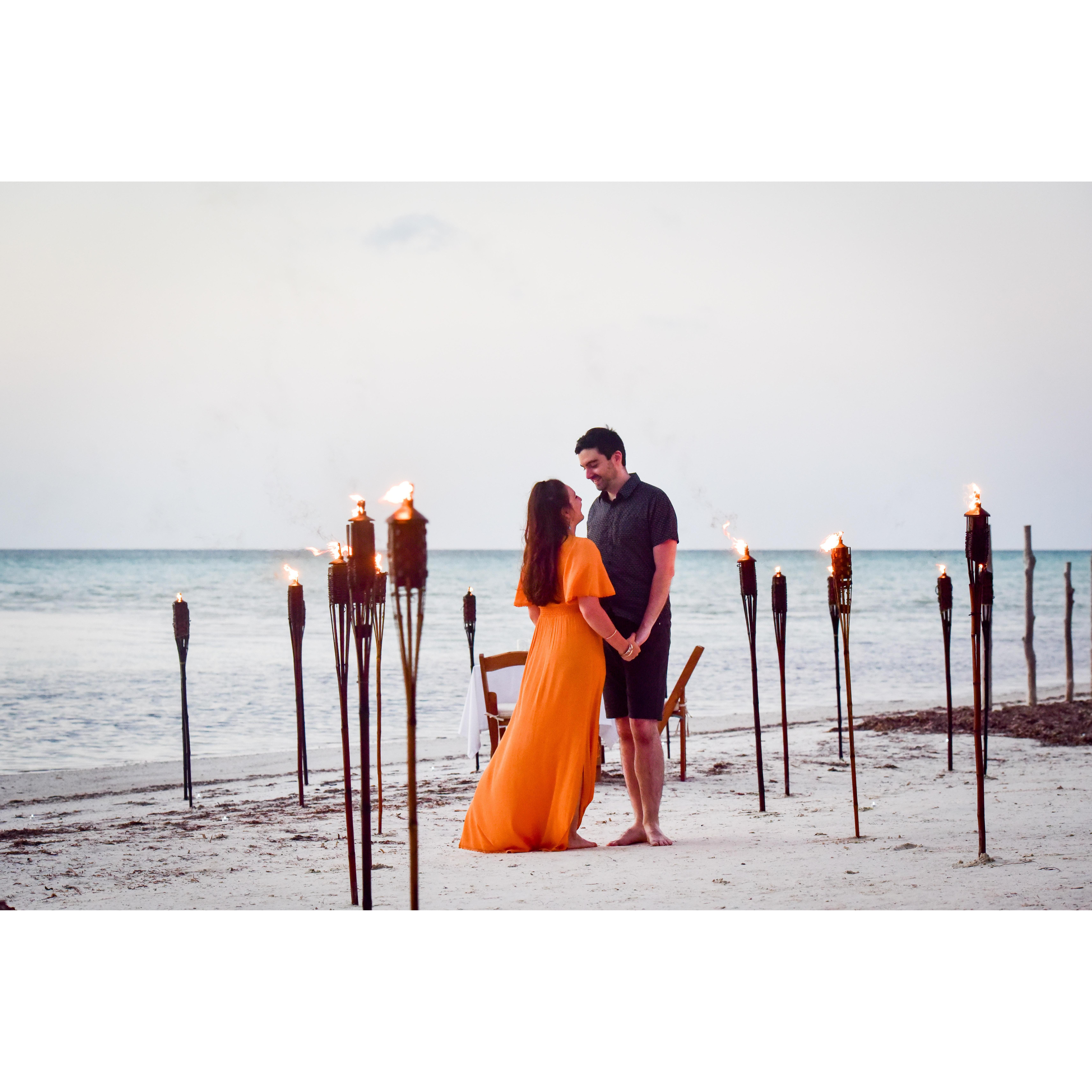 "Colin loves this photo, Stella won't admit it but he thought she looked absolutely beautiful that day. The perfect sunsets in Holbox only further complimented her beauty."