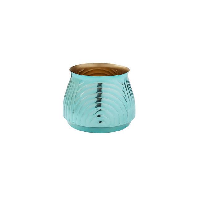 The Lakeside Collection Ribbed Metal Planters - Small
