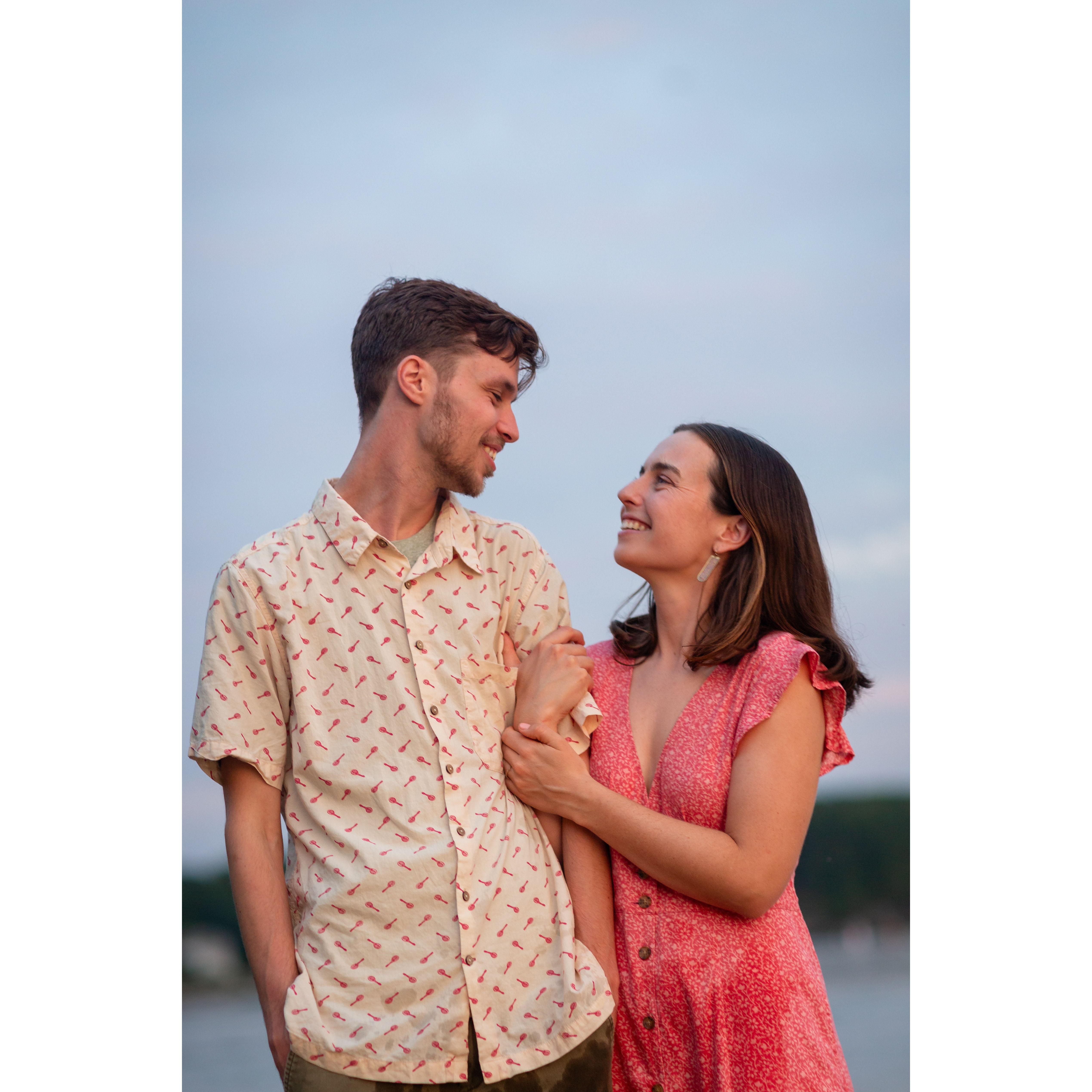 Our engagement photos at Leddy Beach (photo by Lindsay Raymondjack).