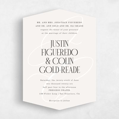 Beige Diamond Wedding Invitation - Ferrara Portrait