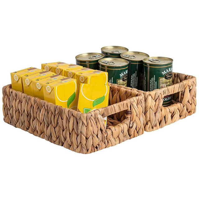 StorageWorks 11 ½ x 7 ¾ x 3 ½ inches Hyacinth Baskets, Small Wicker Baskets for Organizing in Kitchen and Bathroom, 2-Pack