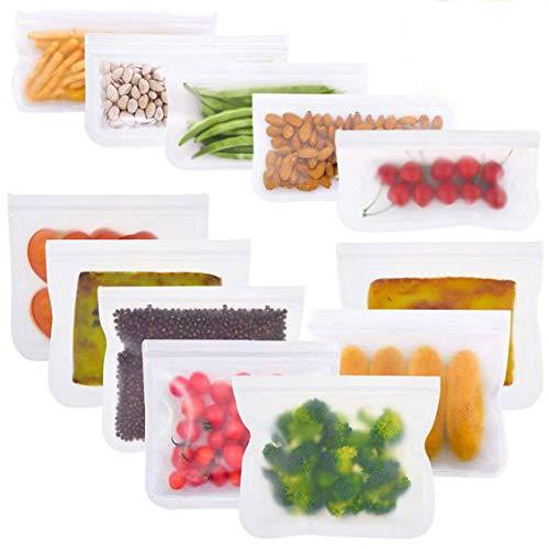 Stephanie Lane-Reusable Food Safe Storage Bags 12 PK -Sustainable Freezer Bags, Sandwich Bags, Snack Bags