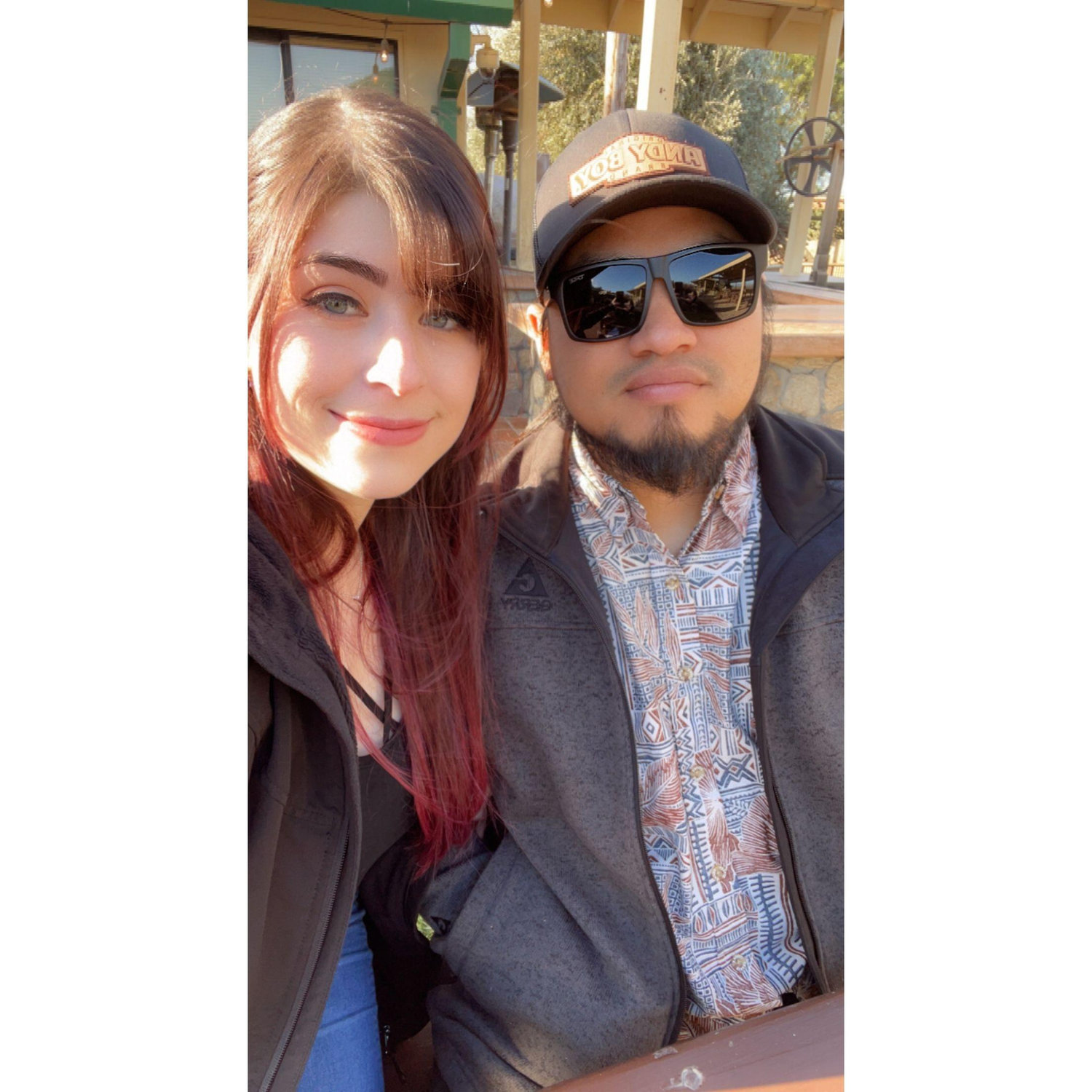 I think we were at a winery in this pic. - Jan 2023