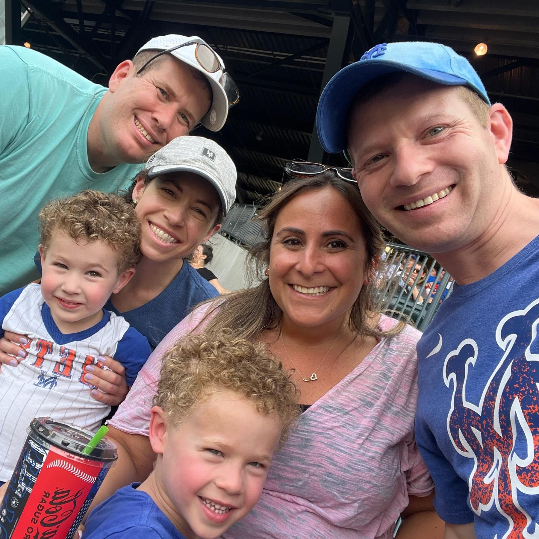 At the Mets game with Cody, Easton, Bobby and Mindy!