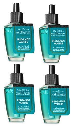 Bath and Body Works 4 Pack Bergamot Waters Wallflowers Fragrance Refill. 0.8 fl oz.