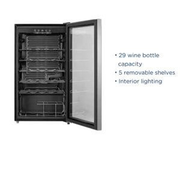 Insignia™ - 29 Bottle Wine Cooler with ENERGY STAR Certification - Stainless Steel Look