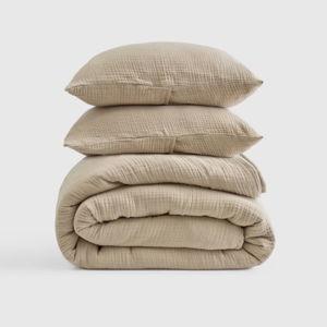Organic Airy Gauze Quilt Set in Dune King Size