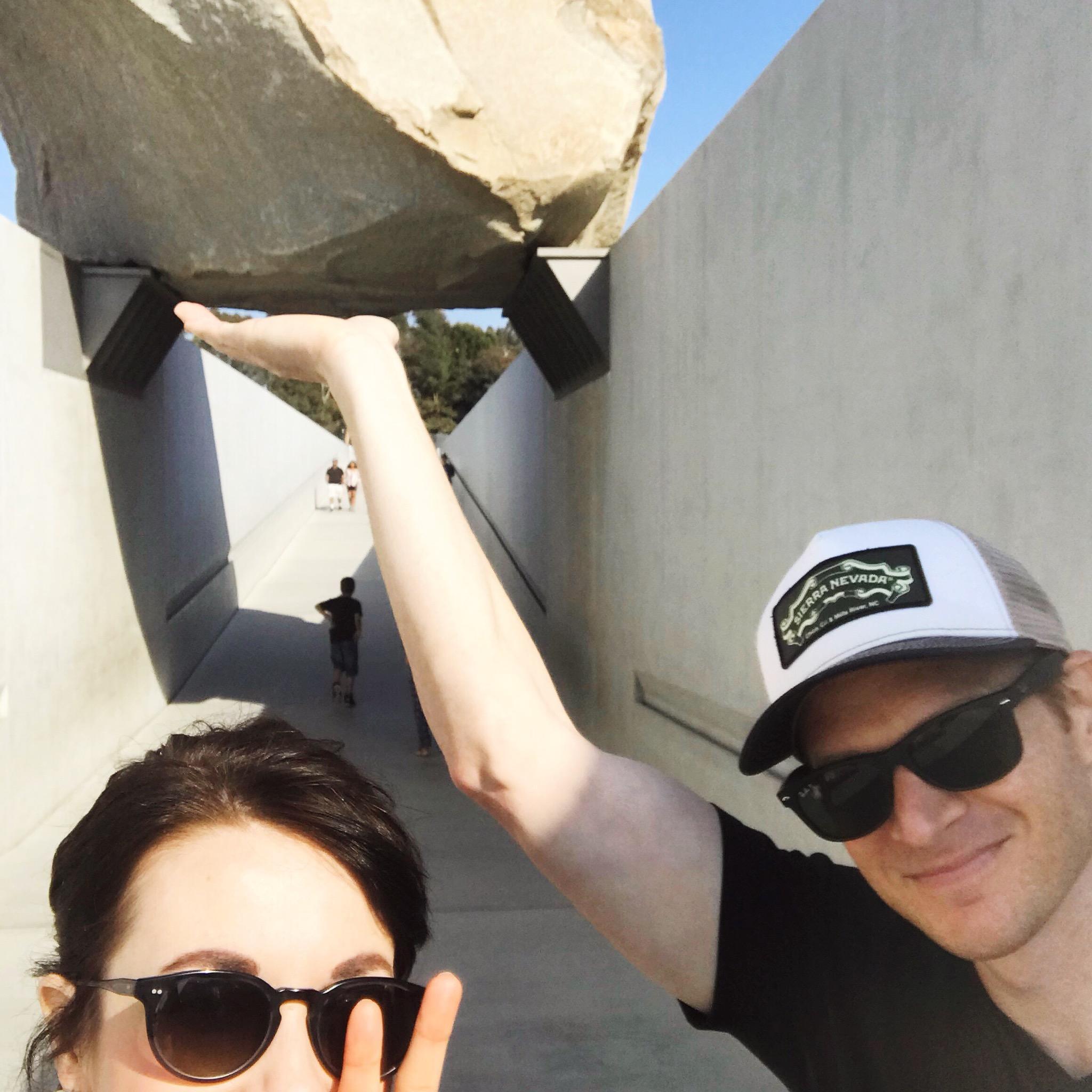 My first trip to LA, his first time supporting a massive rock with one arm.