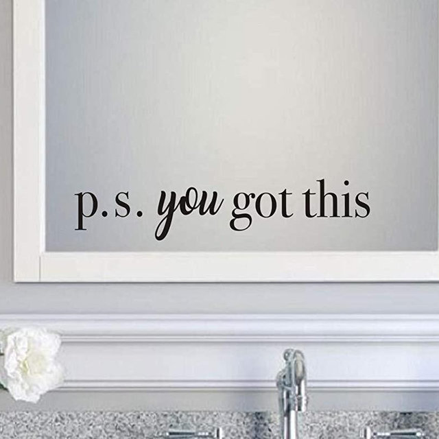 IARTTOP You Got This Wall Decal,Inspirational Quote Positive Attitude Wall Sticker for Bathroom Mirror Bedroom Decor, Motivational Family Lettering Stickers Decoration, Mirror Decals Bathroom,Black