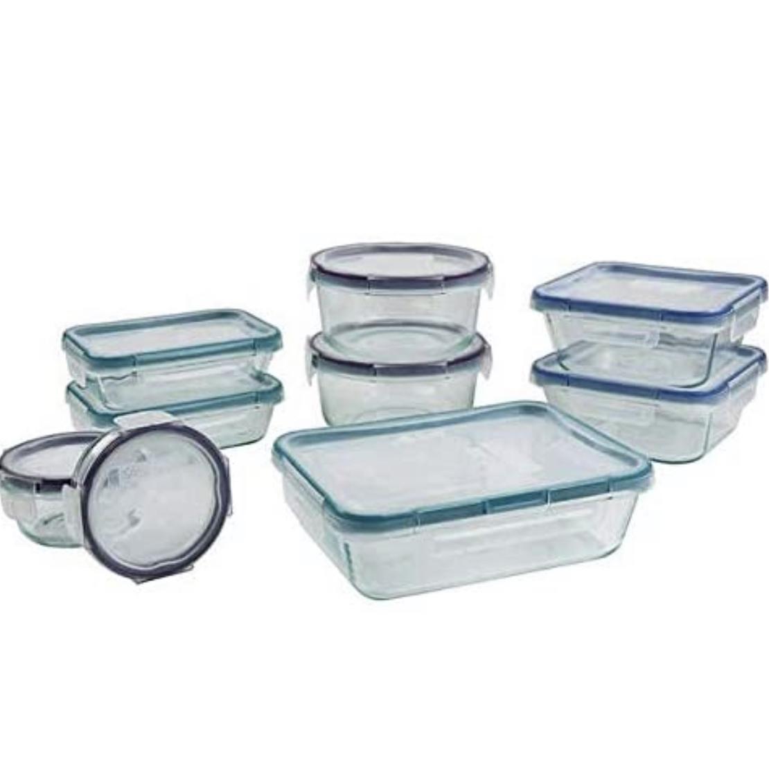 Snapware Pure Pyrex 18-Piece Glass Food Storage Set, 2.6, Clear