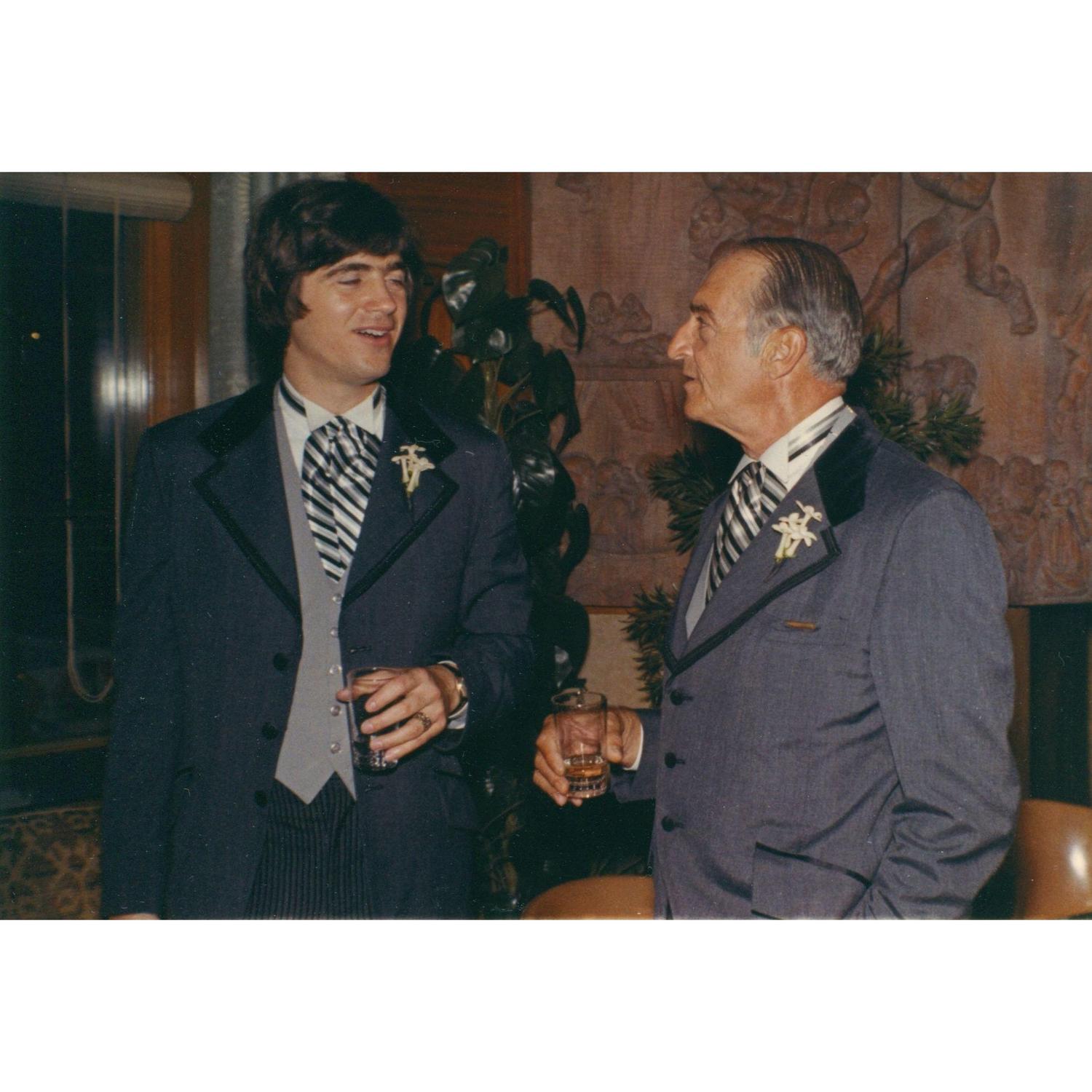 Father & Son moment at the 1972 reception