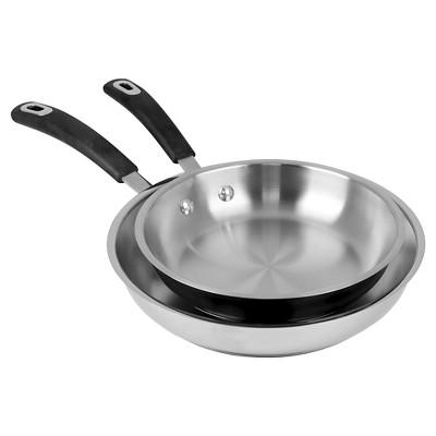 Oneida Stainless Steel Fry Pan Set Includes An 8 Inch Fry Pan And A 10 Inch Fry Pan