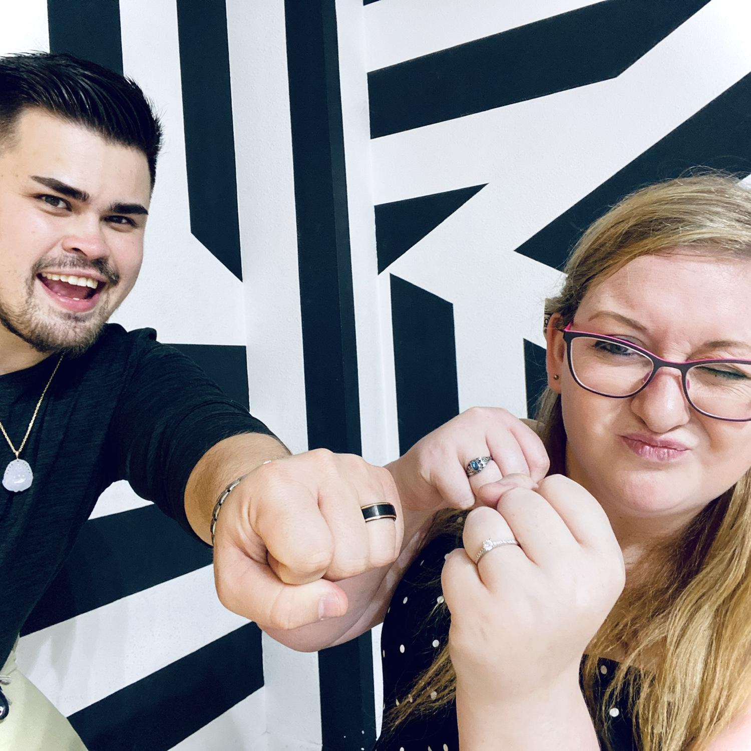 Surprising Bierley with his own engagement ring on our 5th anniversary