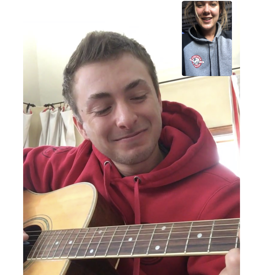 When we are apart Matt will play guitar for Annabel on FaceTime because she always gets homesick for him and that always seems to help :)