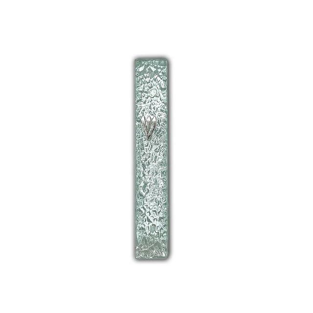 MUNDO JUDAICO Mezuzot Modern Glass Mezuzah Case in Shatterd Glass Design Waterproof Judiaca Door Mezuzah Home Blessing and Protection Cover