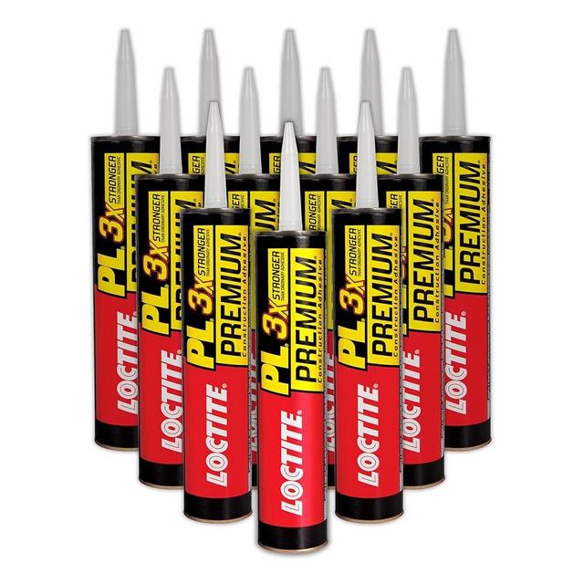 12 Pack of 10 oz OSI 1390595 OSI-PL Premium 3X Multi-Purpose Polyurethane Construction Adhesive