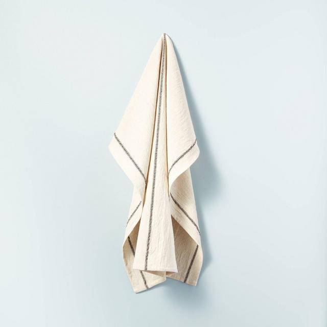 Engineered Stripe Flour Sack Kitchen Towel Brown/Natural - Hearth & Hand™ with Magnolia