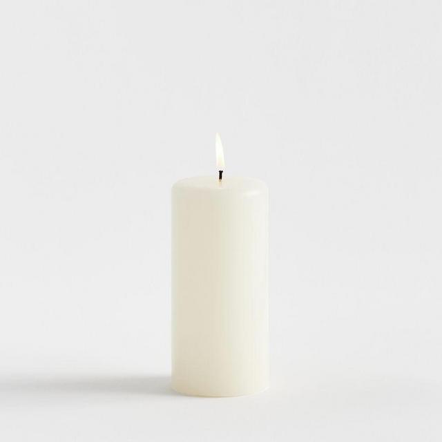 Modern Curved Pillar Candle, 3"x6" - Cream