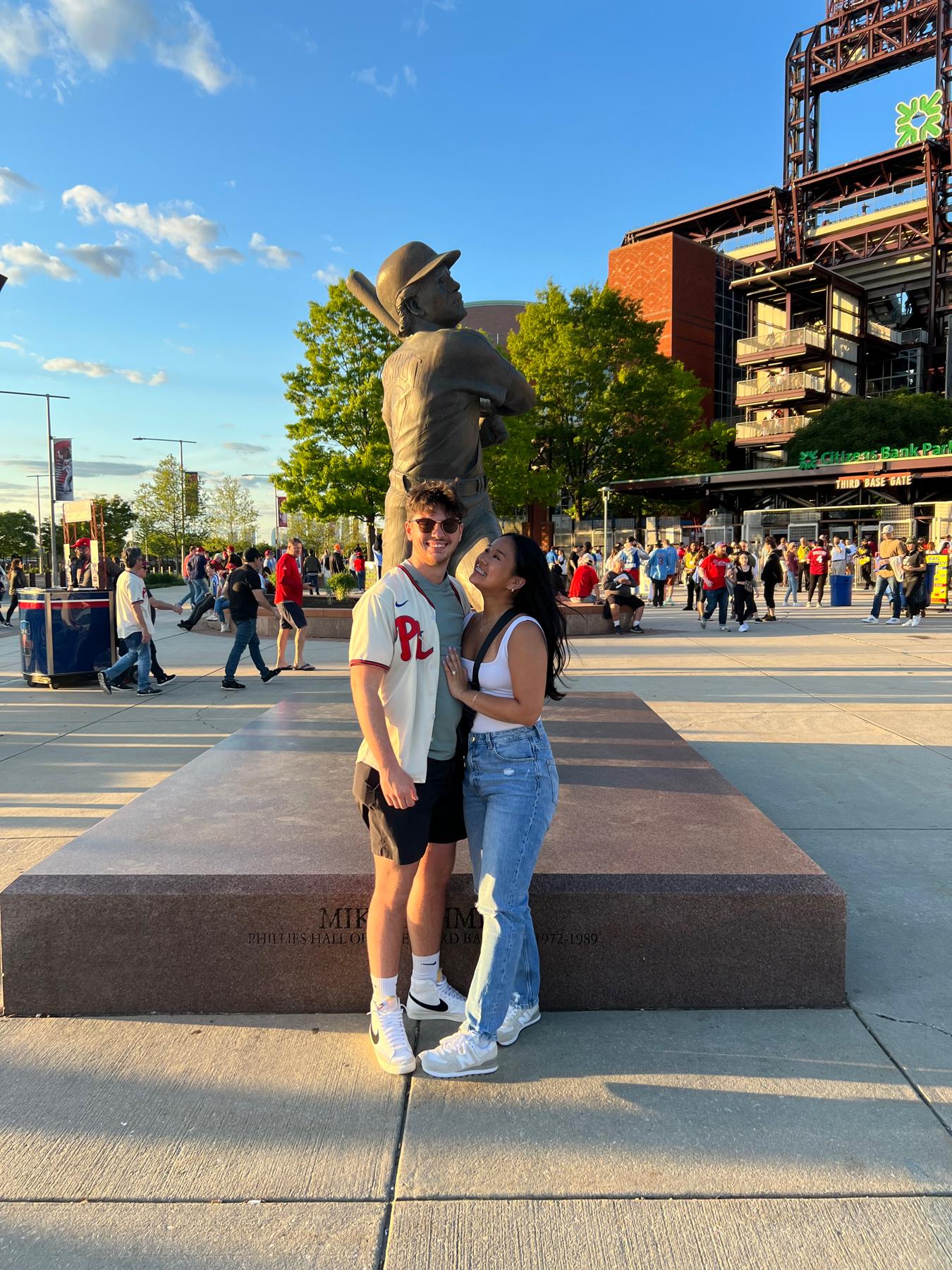 Ryan and Arielle at a Phillies game