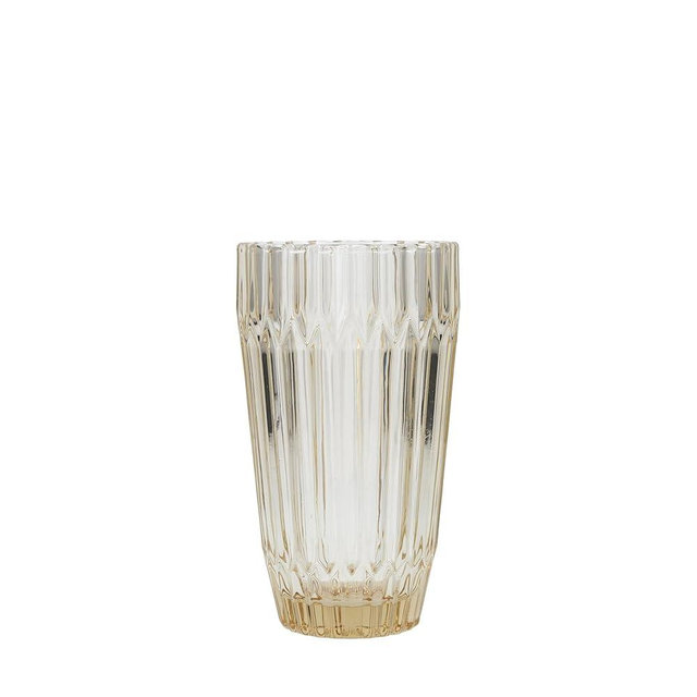 Fortessa Archie Glass Drinkware, Iced Beverage Glass (Set of 6), 15 Ounce, Ginger Gold