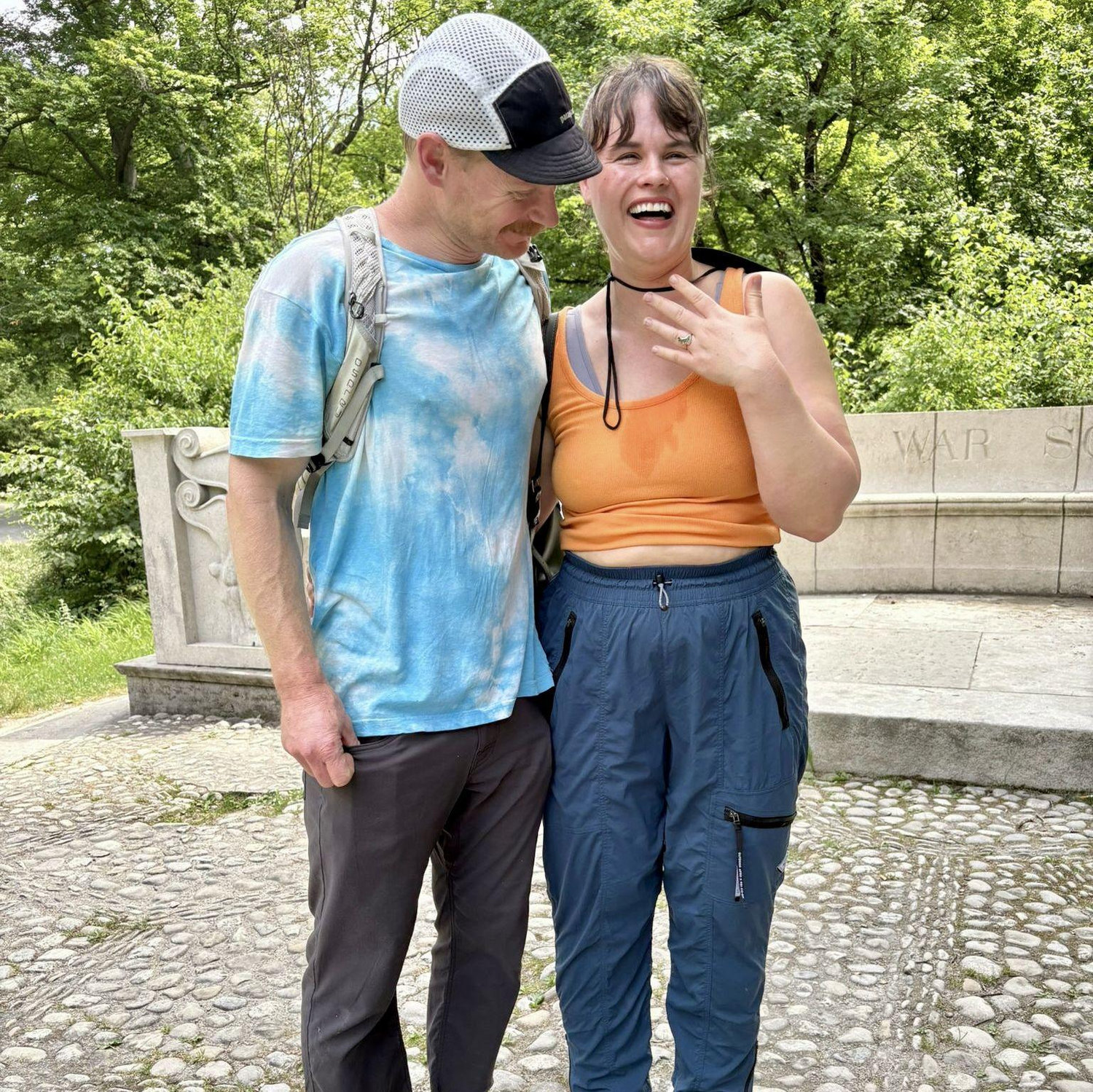 Getting engaged in the English Garden, Munich, Germany