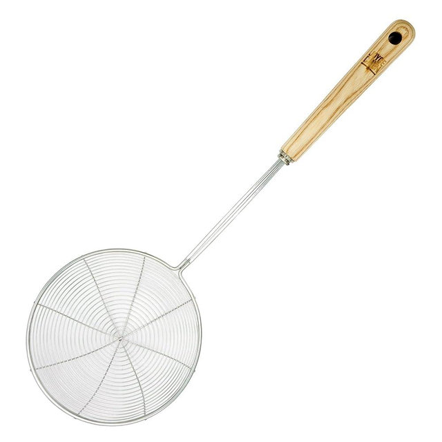 Joyce Chen Deluxe Kitchen Spider Strainer Stainless Steel 5-Inch Wire Basket with Heat-Resistant Wood Handle