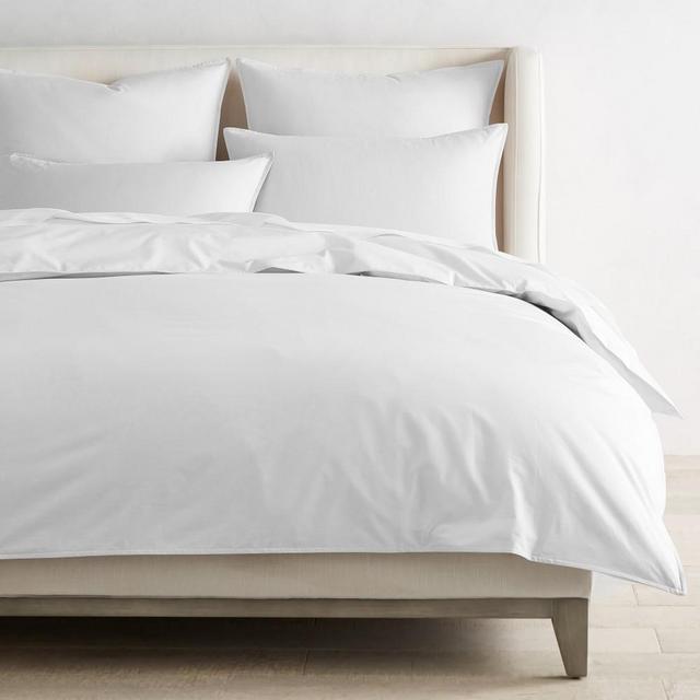 Chambers Italian 600 Thread Count Percale Duvet Cover, King, White