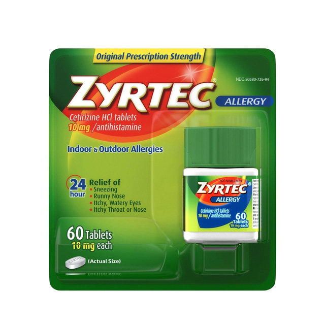 Zyrtec 24 Hour Allergy Relief Tablets - Cetirizine HCl - 60ct