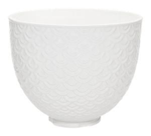 5 Quart White Mermaid Lace Ceramic Bowl