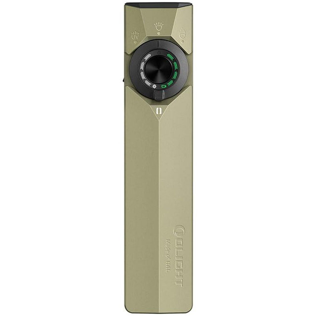 OLIGHT ArkPro Ultra EDC Flat Flashlight, Rechargeable Portable Flash Light, 1700 Lumens with White LED, UV and Green Beam for Working, Emergency, Camping, Everyday Carry (Olive Green CW)