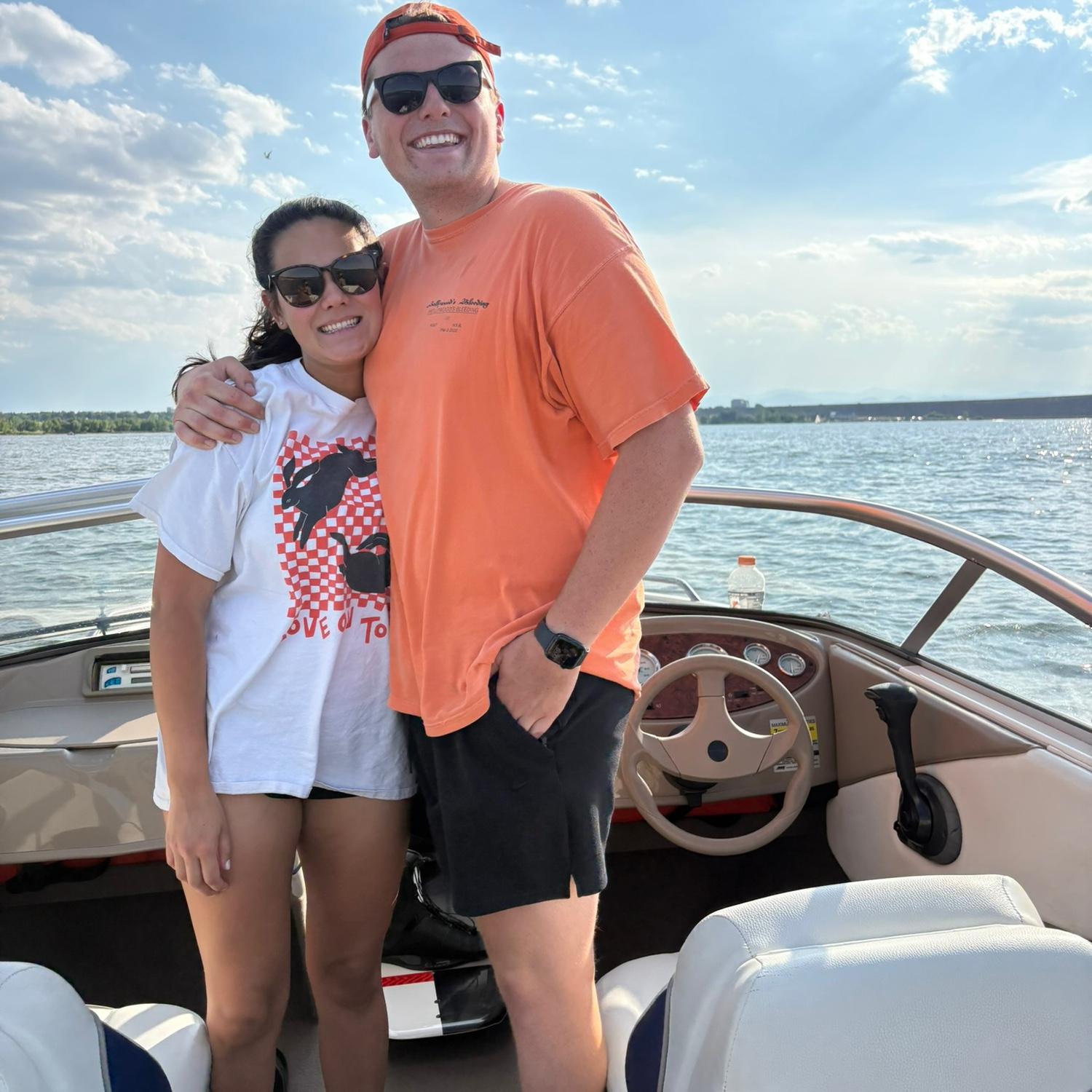 Us on our boat!