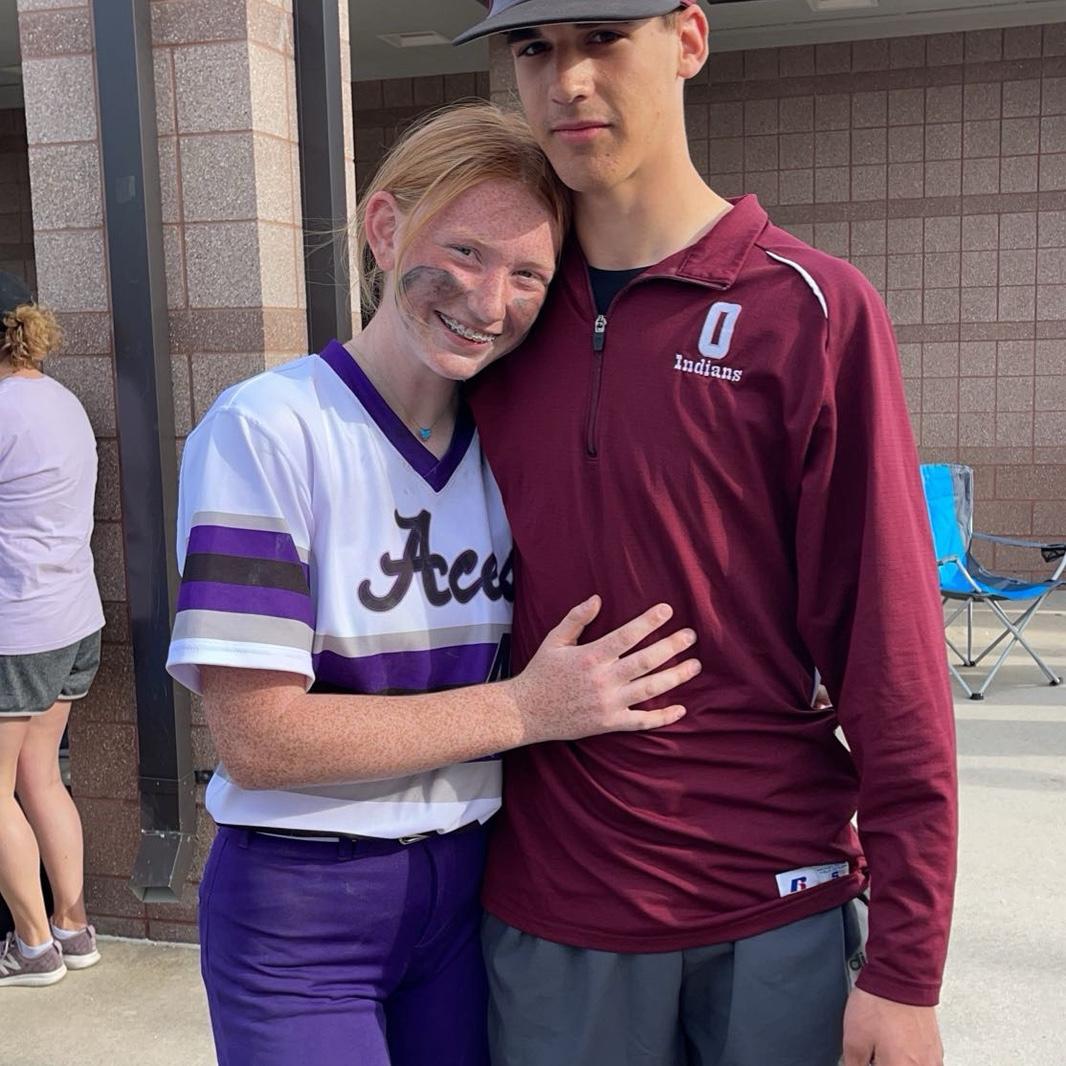 Konner’s first time watching Lydia play travel ball.