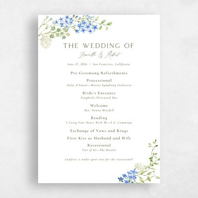 Multi-Colored Wedding Program - Rydal