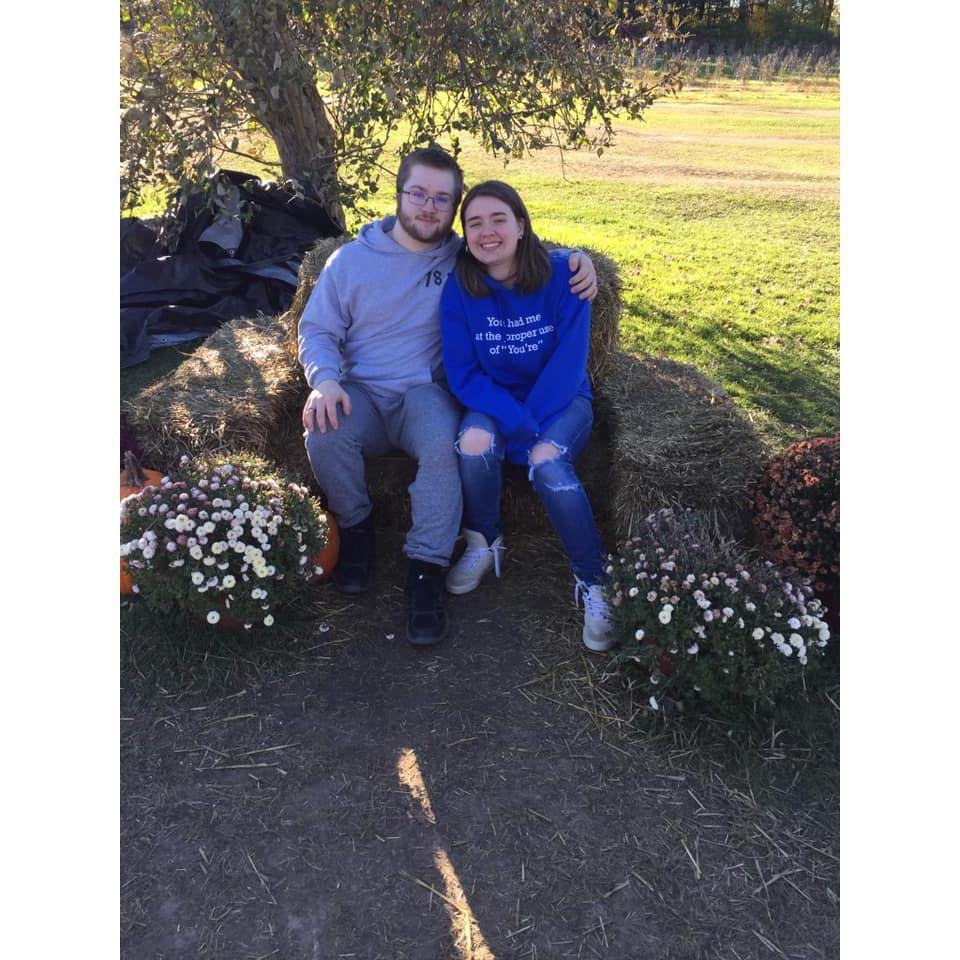 Enjoying the apple orchard