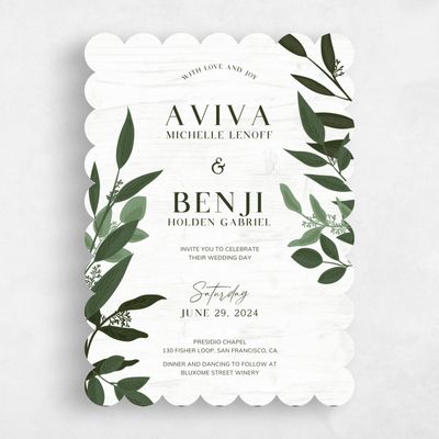Grey Scalloped Wedding Invitation - Summerlin Classic