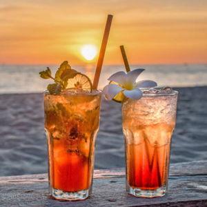 Drinks with a view on our honeymoon