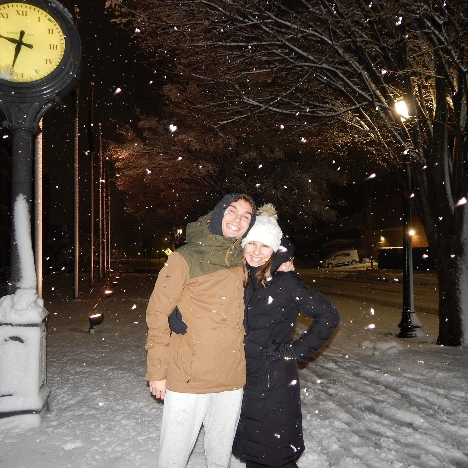 Snowy walks on campus